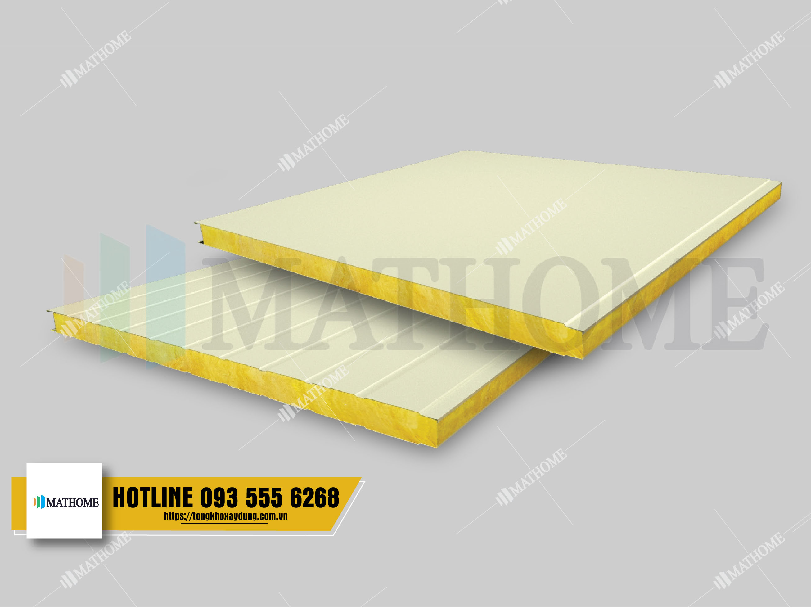 vách ngăn panel bông thủy tinh Glasswool